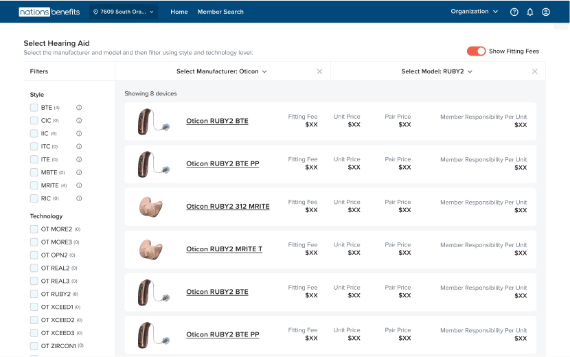 Catalog of hearing aids from all leading manufacturers