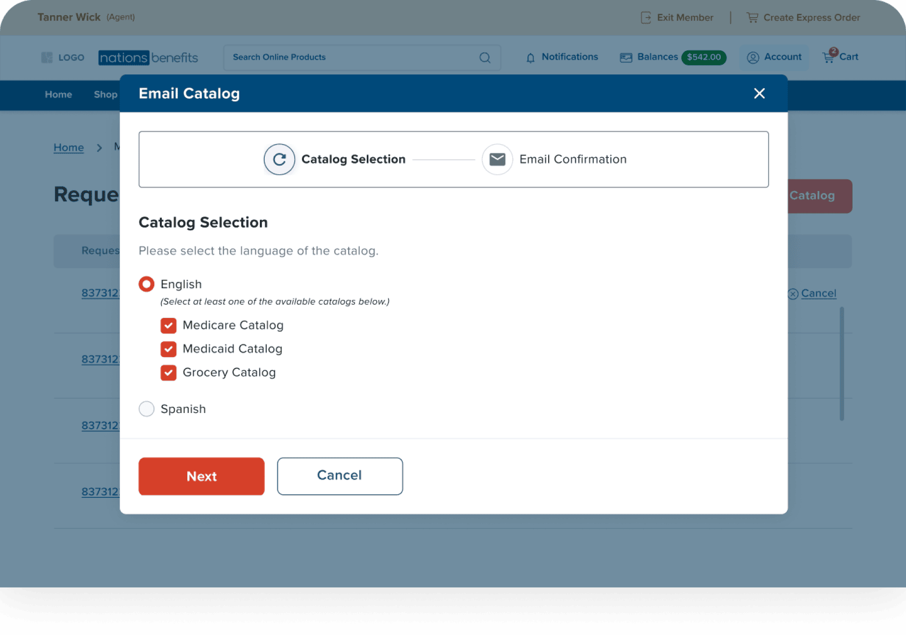 Send catalogs to members