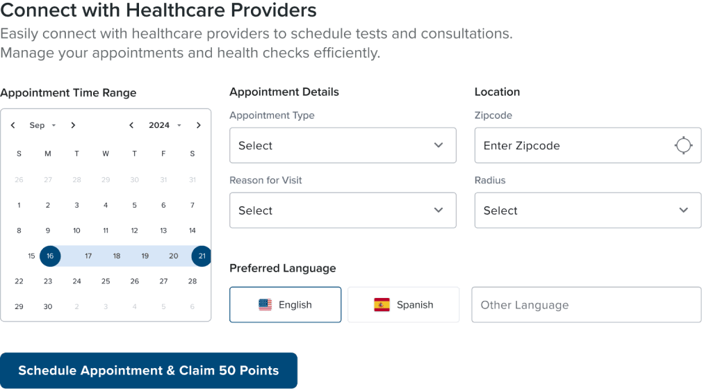 Scheduling integrations with in-network psychologists and therapists