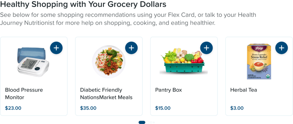 Healthy shopping options and recommendations