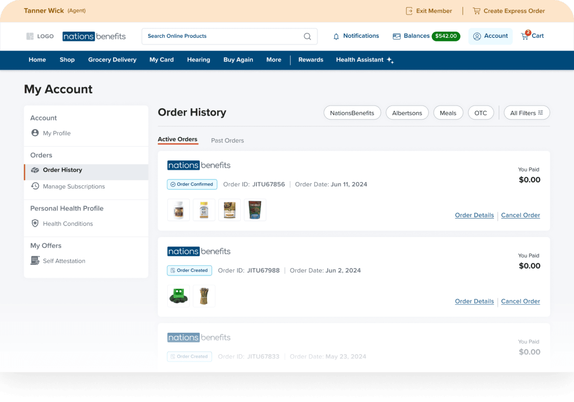 Review order history